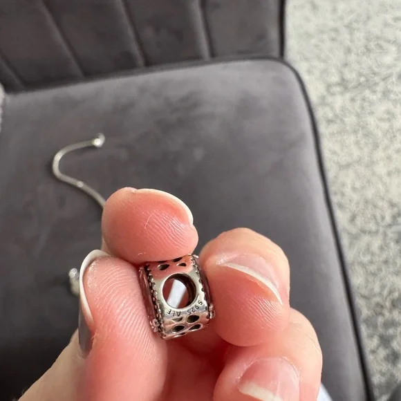 Elegant Silver Teardrop Pandora Charm - Picture 6 of 6